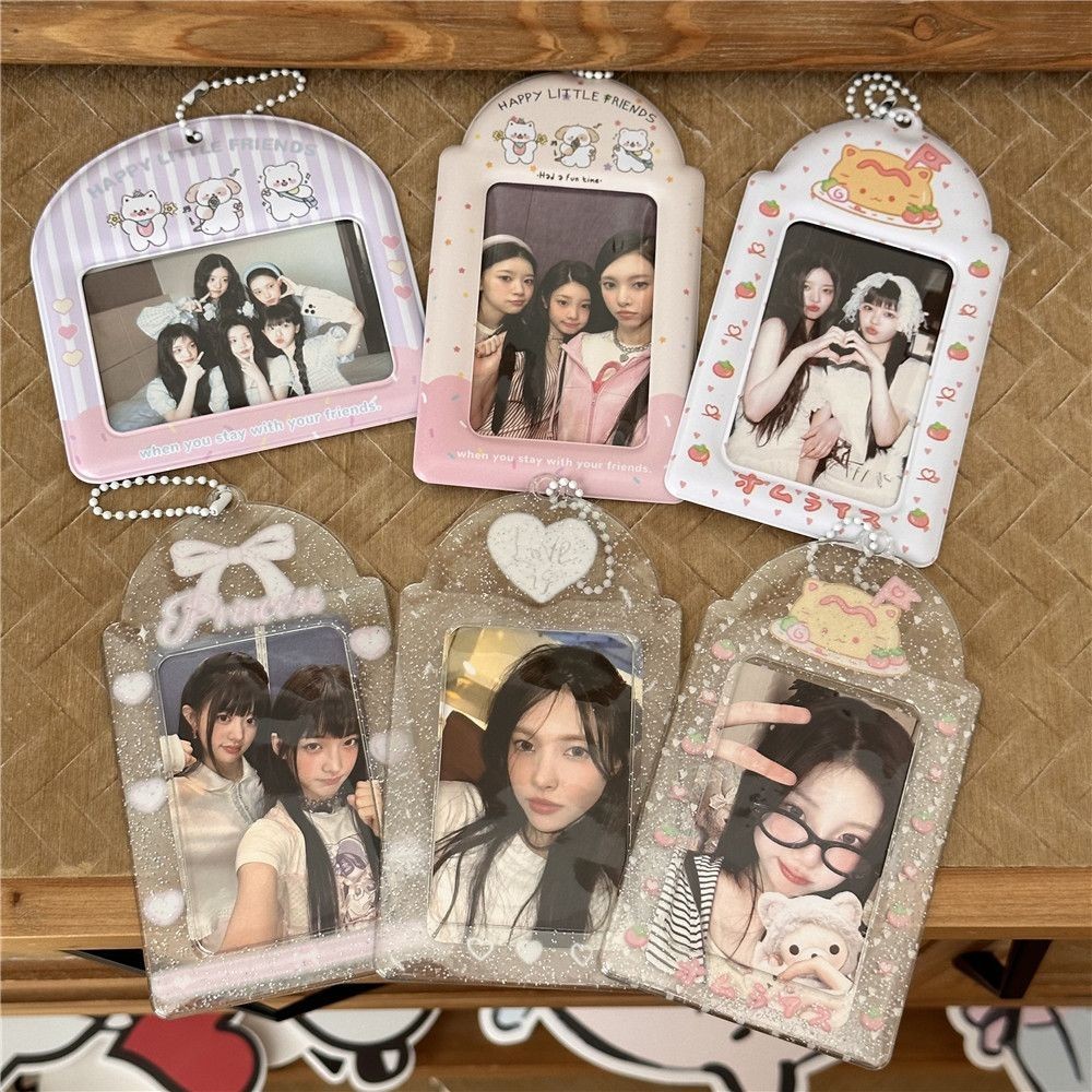 Pvc แมวสุนัขไข่เจียวข้าวกระพริบ Photocard โปร่งใส 10 ซม.ผู้ถือบัตรจี้บัตรวิทยาเขตบัตรอาหารการจัดเก็บ Aidou