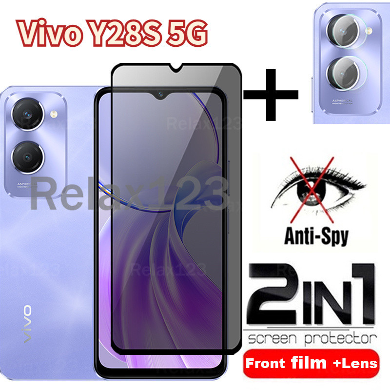 Vivo Y28S 5G 2in1 กระจกนิรภัยความเป็นส่วนตัวสําหรับ Vivo Y28S 5G Vivo Y28 S 5G VivoY28S 5G 2024 ป้อง