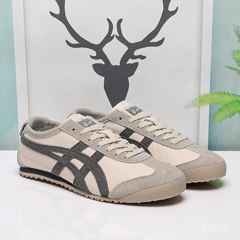 2024 Onitsuka Tiger [Onitsuka Tiger/หนังแกะคุณภาพสูง] MEXICO 66 รองเท้าผู้ชายรองเท้าผู้หญิงรองเท้ากี