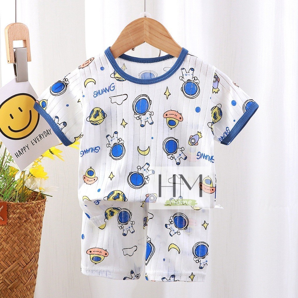 ชุดนอนเด็กผ้าใยไผ่ ชุดนอนเซท 2 ชิ้น เสื้อผ้าเด็ก เสื้อ+กางเกง - รูปที่ 3