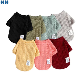 เสื้อกันหนาวสัตว์เลี้ยง ลูกอม สีหลายสีใหม่ฤดูใบไม้ร่วงและฤดูหนาวแมวและสุนัขเสื้อผ้าแมวและสุนัขถักเสื้อกันหนาว