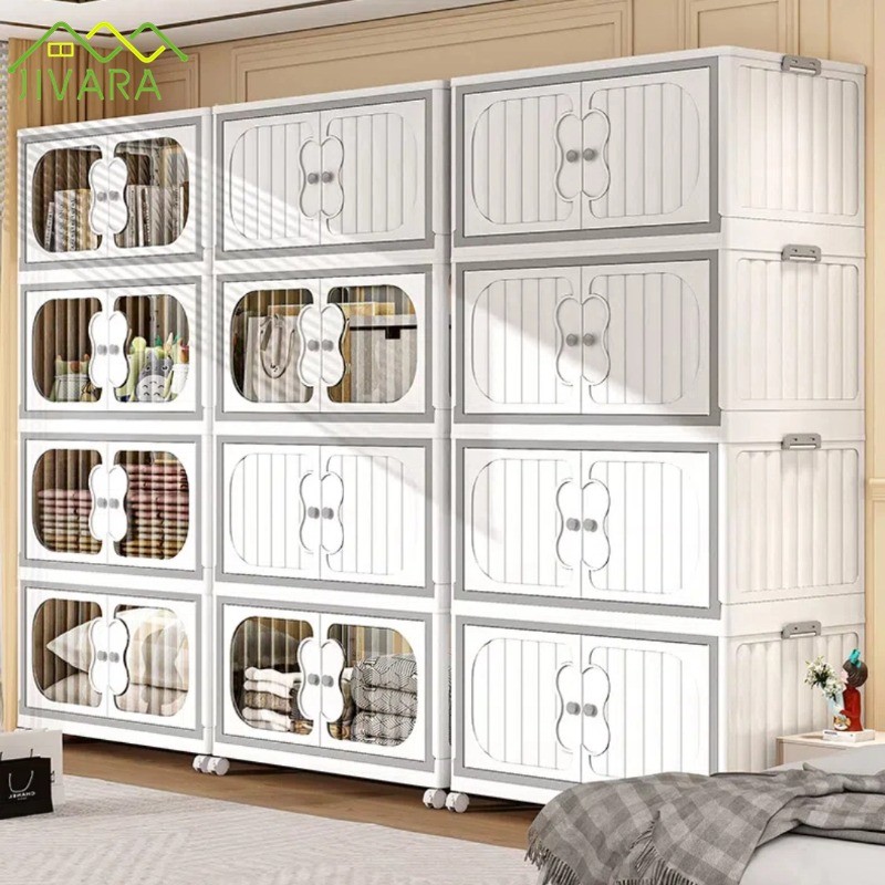 JIVARA ตู้เก็บของ ตู้อเนกประสงค์ กล่องเก็บของพับได้ ลิ้นชักเก็บข ตู้เสื้อผ้า ตู้ลิ้นชัก ขนาดใหญ่ ตู้