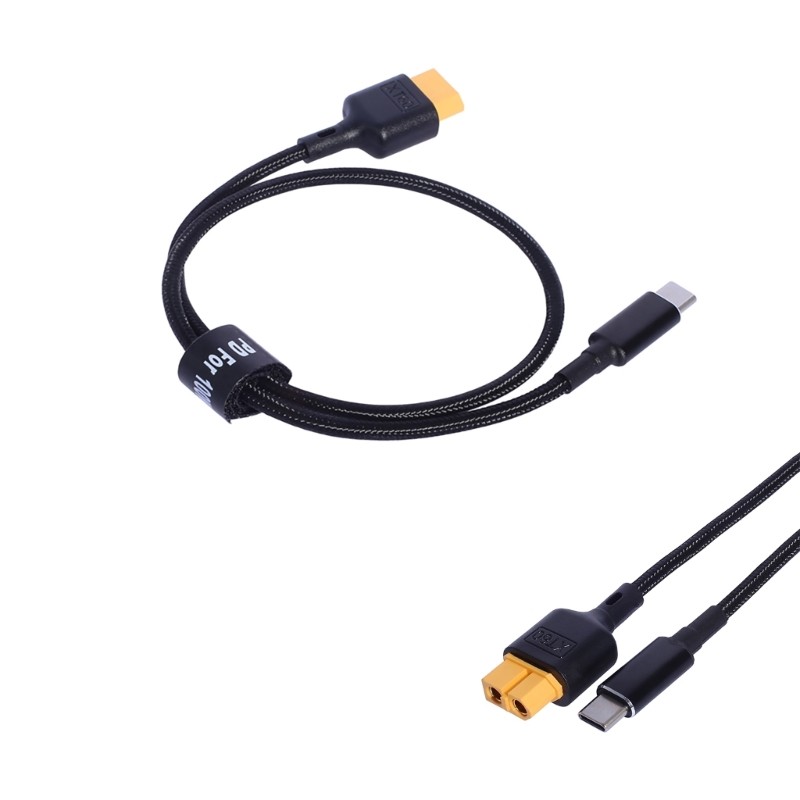 WU สายอะแดปเตอร์ USB C ถึง XT60 Type C ถึง XT60 สายชาร์จ XT60 ตัวเมียเป็น USB C