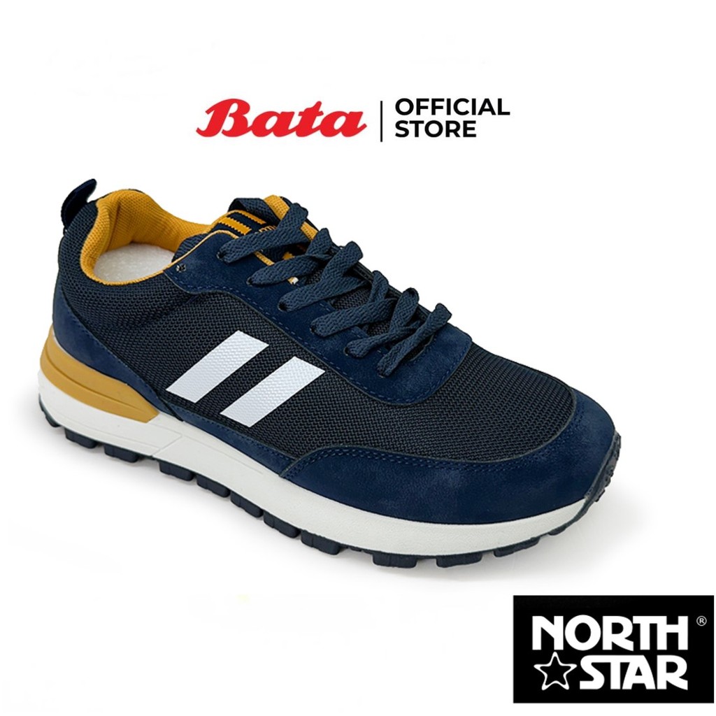 Bata บาจา by North Star รองเท้าผ้าใบสนีคเกอร์ แบบผูกเชือก สำหรับผู้ชาย สีเทา 8202057 สีกรมท่า 8209057