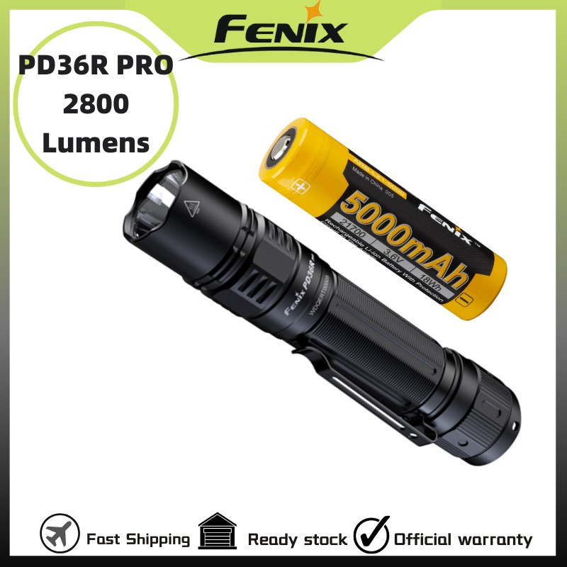 Fenix PD36R PRO ไฟฉายยุทธวิธีแบบชาร์จไฟได้ 2800 Lumens ด้วย_LED_Luminus_SFT70 พร้อมแบตเตอรี่_5000mAh