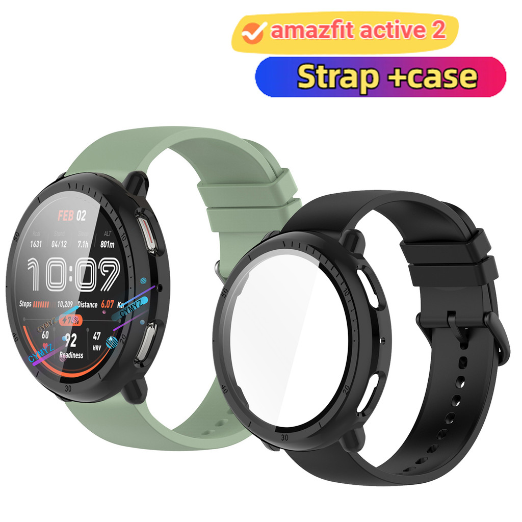 สําหรับสาย Amazfit Active 2 สายซิลิโคนสําหรับสาย Amazfit Active2 สายรัดข้อมือกีฬาสําหรับเคส Amazfit 
