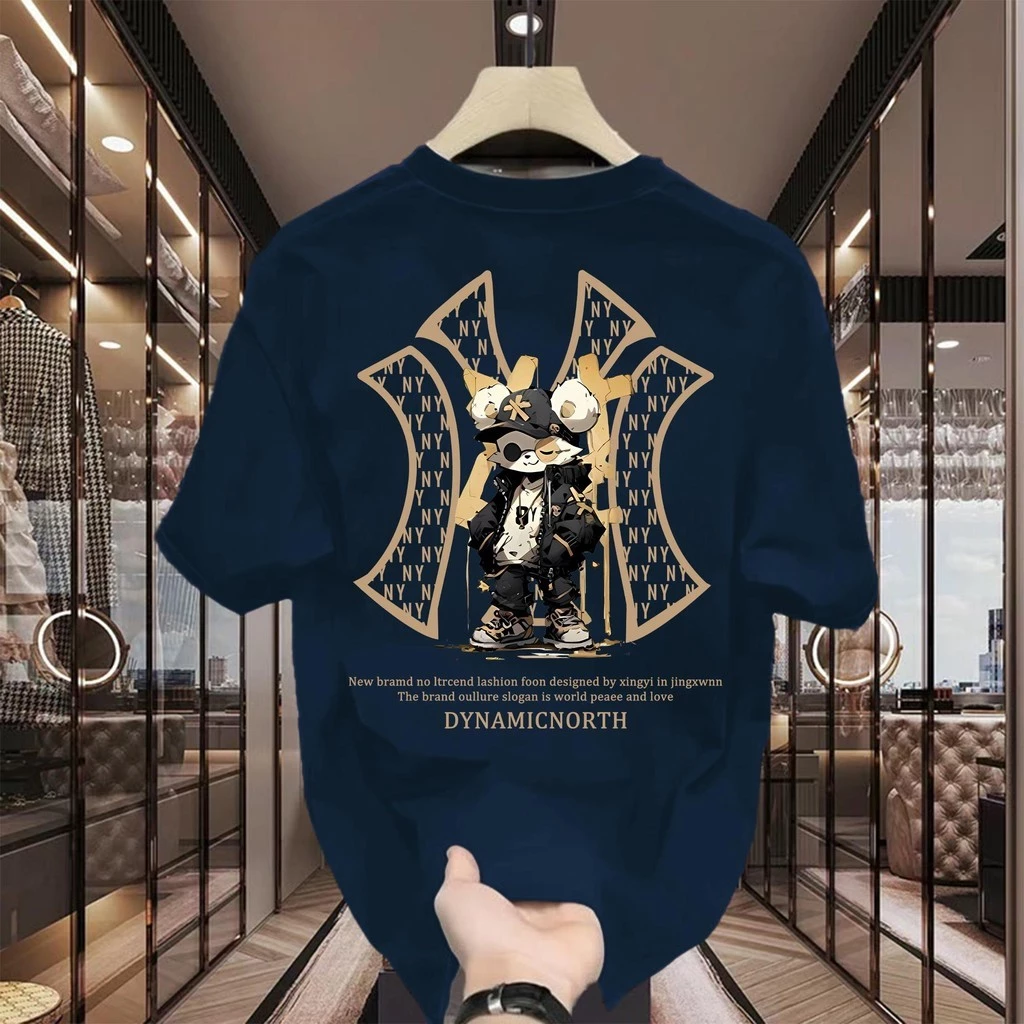 Basi💥 เสื้อยืดผู้ชาย เสื้อยืด oversize เสื้อสตรีท เสื้อยืดคอกลม เกรดพรีเมียม เสื้อคอตตอน100% ใส่สบาย ลาย "DYN AMIC NY"