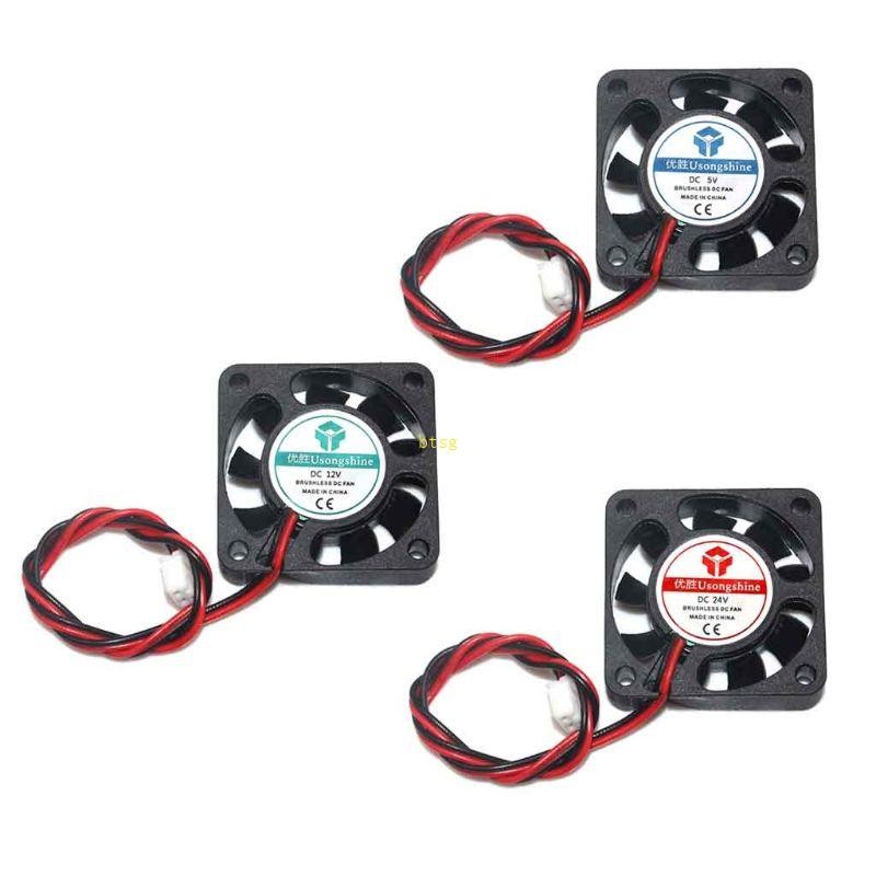 Btsg พัดลมแบริ่งไฮดรอลิก 30 มม. 3010 5V 12V 24V 3D เครื่องพิมพ์คูลเลอร์ Radaitor 1PC