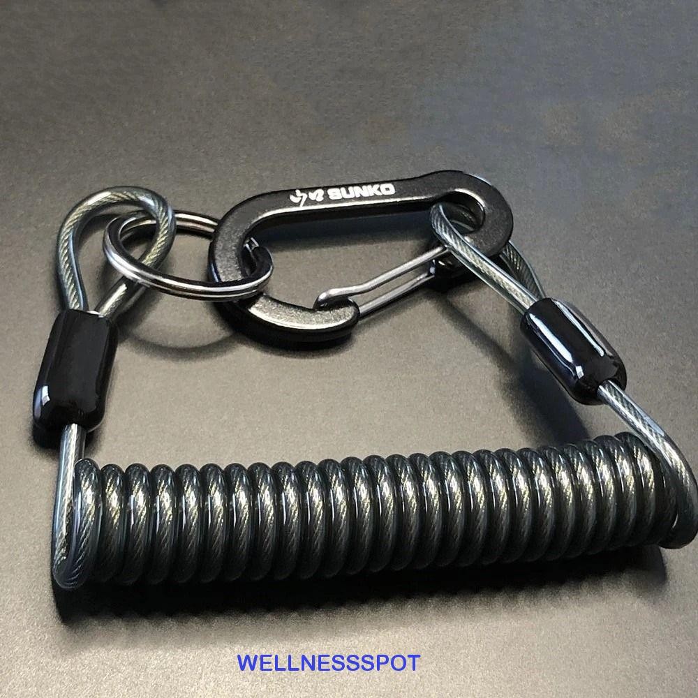 Wellnessspot เชือกสปริงสายกุญแจยืด Heavy Duty ล็อค Twisted Retention เชือกเชือกเส้นเล็กเส้นเล็กเส้นเล็กตกปลา