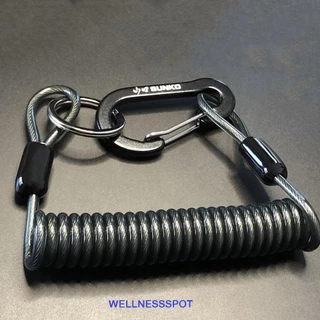 Wellnessspot เชือกสปริงสายกุญแจยืด Heavy Duty ล็อค Twisted Retention เชือกเชือกเส้นเล็กเส้นเล็กเส้นเล็กตกปลา