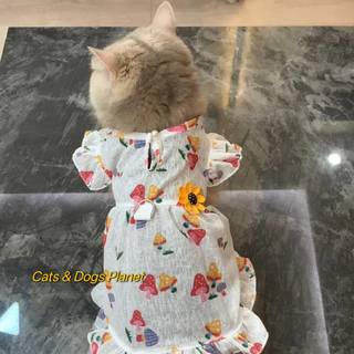 สัตว์เลี้ยงลูกสุนัขเสื้อผ้าสุนัขแต่งตัวแมวลูกสุนัขเจ้าหญิงบินแขนกระโปรงฤดูร้อนบางสไตล์