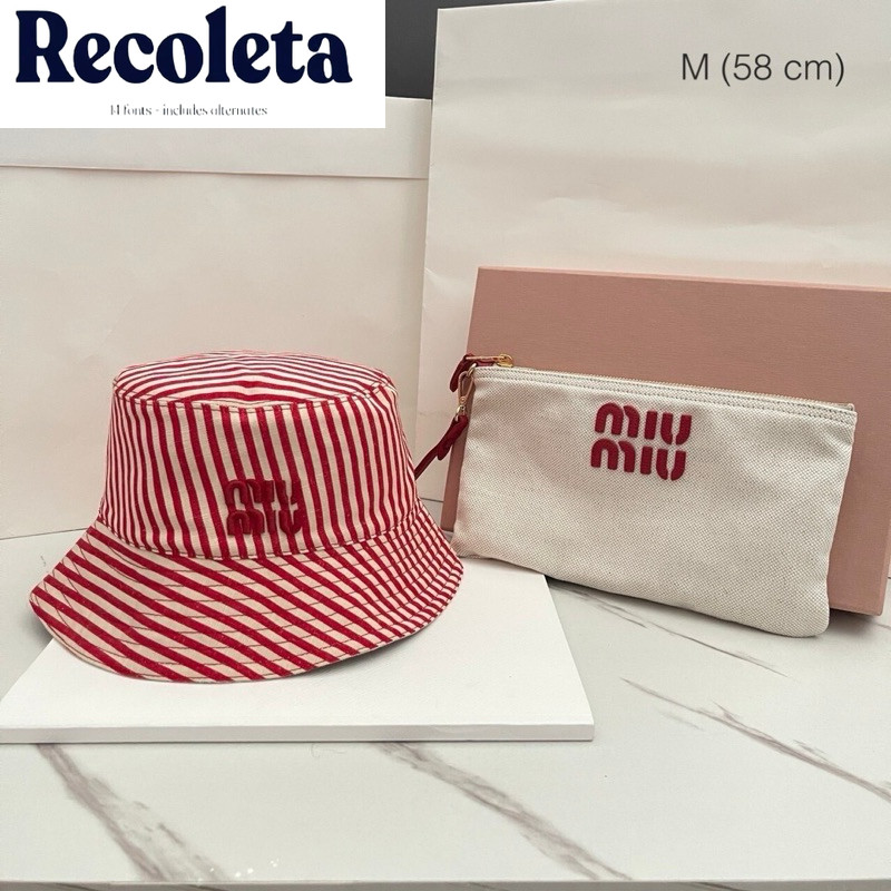 ของแท้ 100% (ไม่มีค่าธรรมเนียมใดๆเพิ่มเติม)miu miu bucket hat