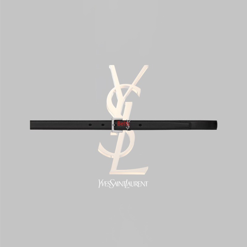 เข็มขัดบาง Cassandre คุณภาพเกรด Top With Silver Square Buckle In Smooth Leather 2 CM / 0.7 INCHES สี