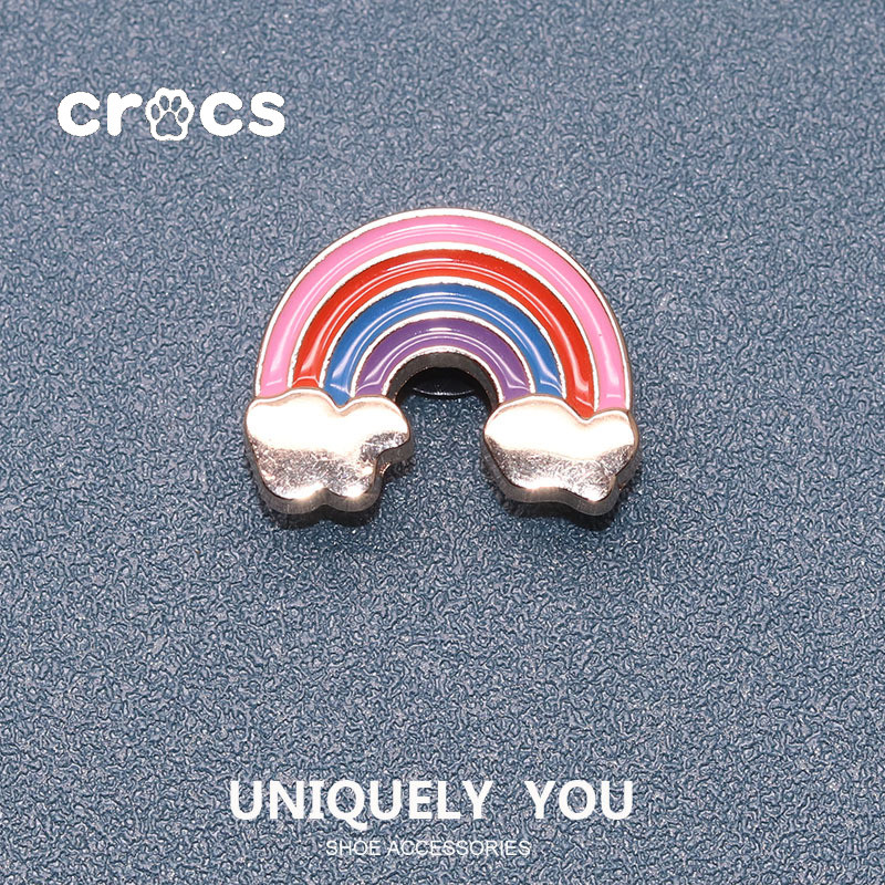 Crocs JIbbitz โลหะผลไม้ JIbbitz โลหะผีเสื้อรองเท้าหัวเข็มขัด charm Crocs การ์ตูนสายรุ้งอุปกรณ์เสริมรองเท้า