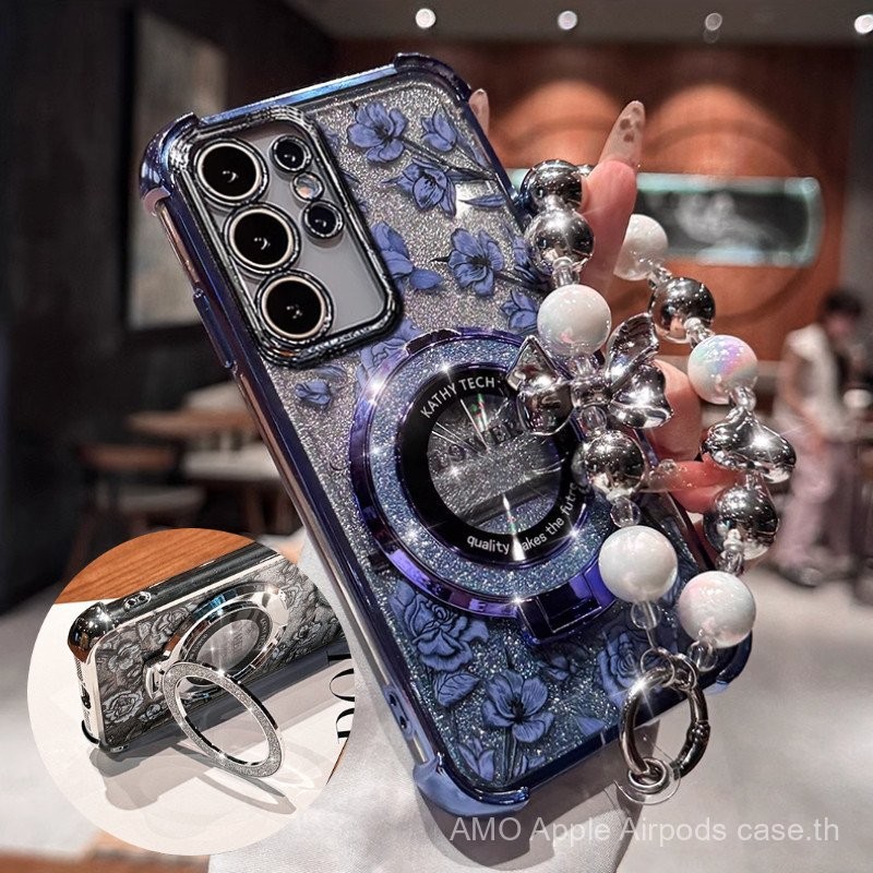 MOOPHE เคส ดอกไม้ แม่เหล็ก ชาร์จไร้สาย สำหรับ Samsung Galaxy S23 S24 S25 ultra Plus S25ultra S26ultra S25FE เคสโทรศัพท์