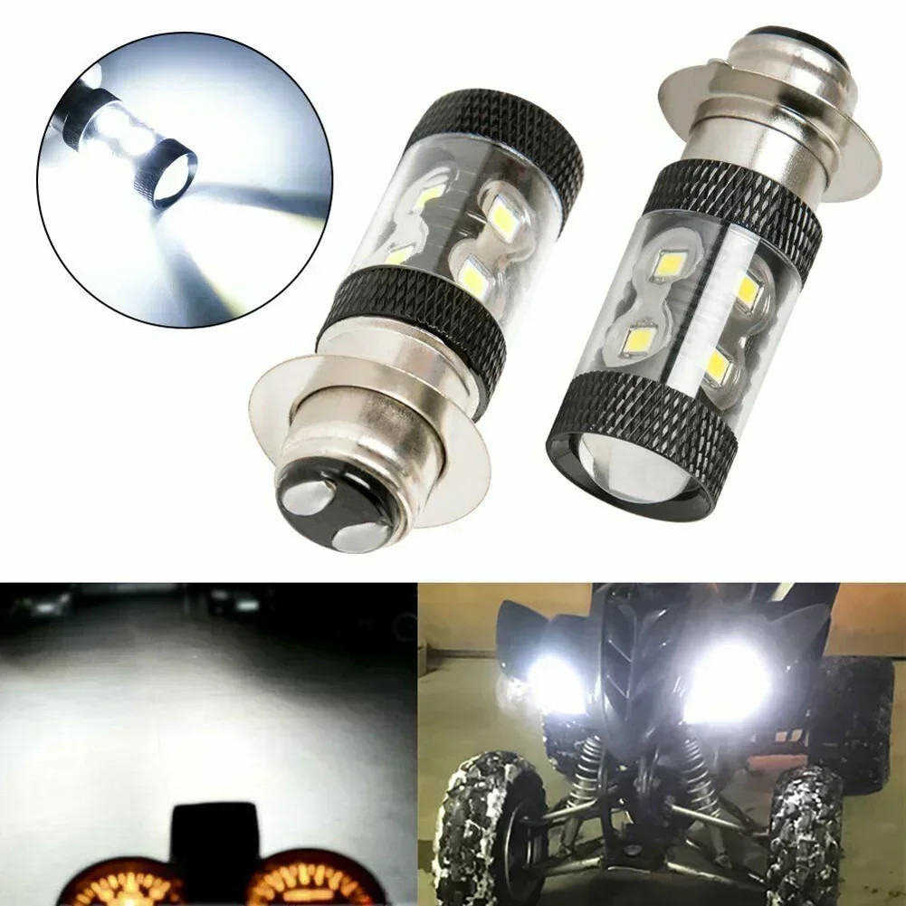 2pcs รถจักรยานยนต์ LED ไฟหน้า 6500K สีขาว Yamaha H6M อุปกรณ์เสริม 50W H6/P15D 10SMD  ﻿ 2835