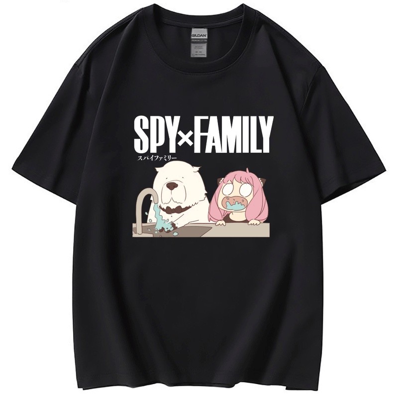 Cotton Spy FAMILY Spy FAMILY Play House เสื้อยืดลําลอง, แขนสั้นอนิเมะการ์ตูนน่ารัก, คอกลม, สีขาว, เหมาะสําหรับผู้ชายผู้หญิง