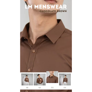 เสื้อเชิ้ตคุณภาพ คอปก 2 แบบ (ซ่อนกระดุม / โชว์กระดุม) สีน้ำตาลช็อคโกแลต (Chocolate Brown)