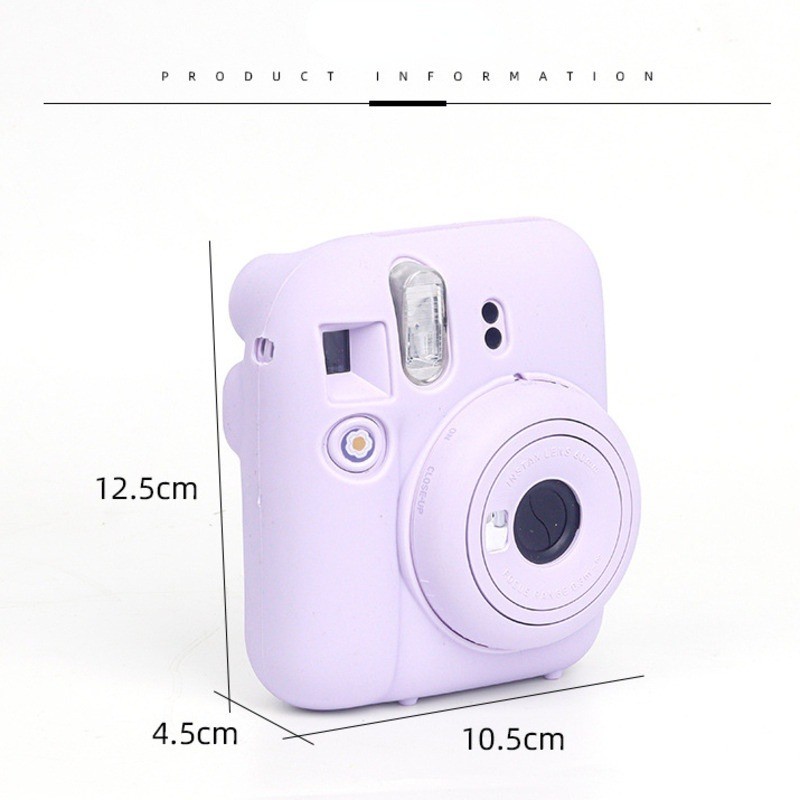 For Fujifilm Instax Mini 11 12 ชุดตัวเรือนกล้องโปร่งใส พร้อมถุงเก็บสายรัดไหล่ ด้วยสติกเกอร์น่ารัก สำหรับMini 11 12