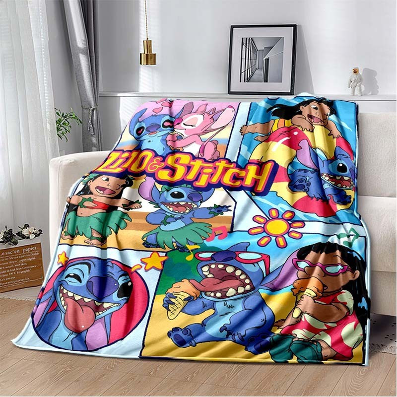 6 sizes of warm and soft Disney Stitch custom icon plush blankets for children and adults, plush bed covers, sofa blankets, birthday gifts - รูปที่ 4