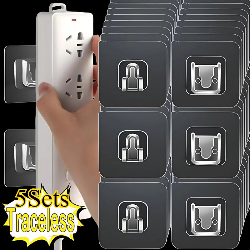 ตะขอติดผนังกาวสองหน้า- ที่มองไม่เห็น Traceless Snap Hook Wall Storage Holder ห้องน้ําห้องครัวห้องนอน Hook Kit