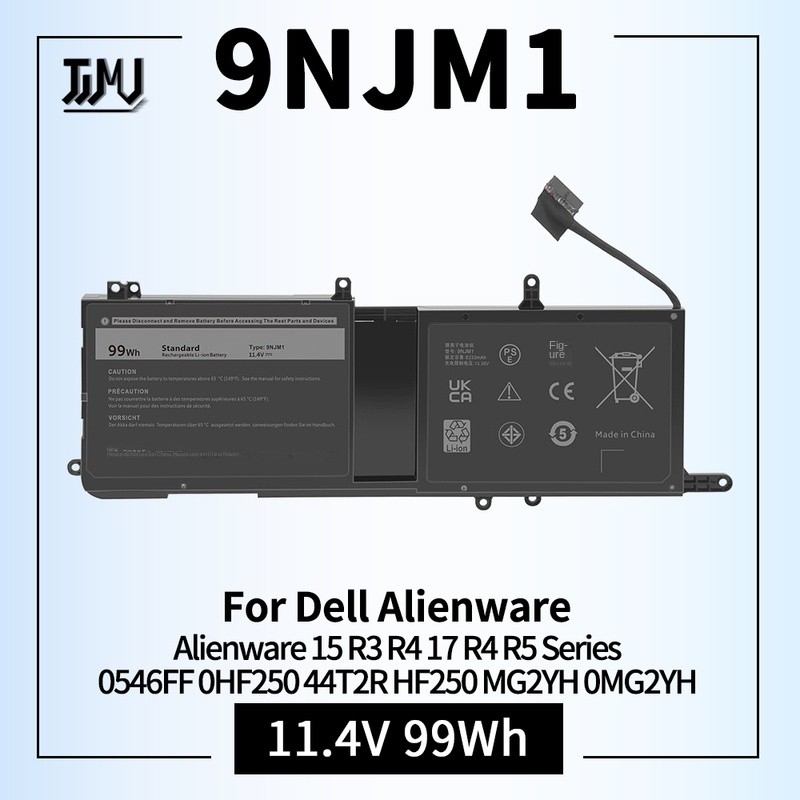 99Wh 9NJM1 Laptop Battery for Dell Alienware 15 R3 R4 17 R4 R5 Series Notebook 0546FF 0HF250 44T2R H
