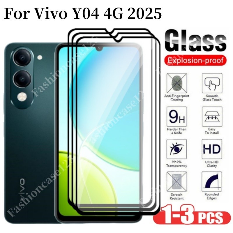 1-3 ชิ้น Vivo Y04 Y04S 4G 2025 ป้องกันหน้าจอสําหรับ Vivo Y04 VivoY04 Y 04 4G 2025 คลุมทั้งหมดกระจกนิ