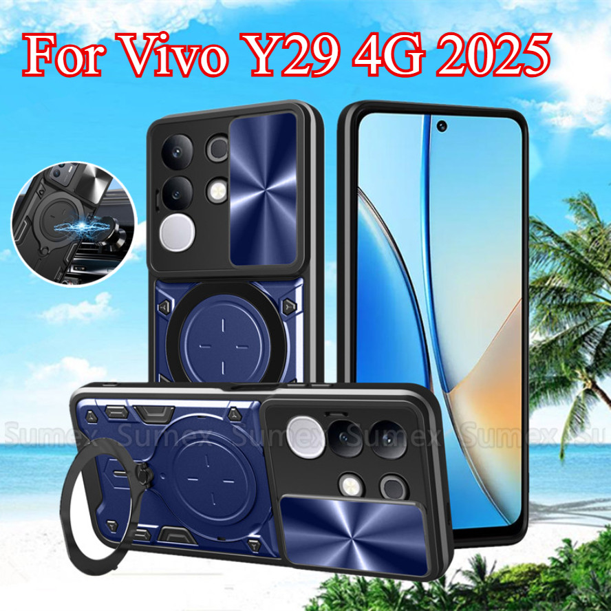 สไลด์กล้องป้องกันปลอกสําหรับVivo Y29 Y04 4G Y29S Y29T Y39 5G 2025 เคสโทรศัพท์เกราะแหวนขาตั้งทนทานกัน