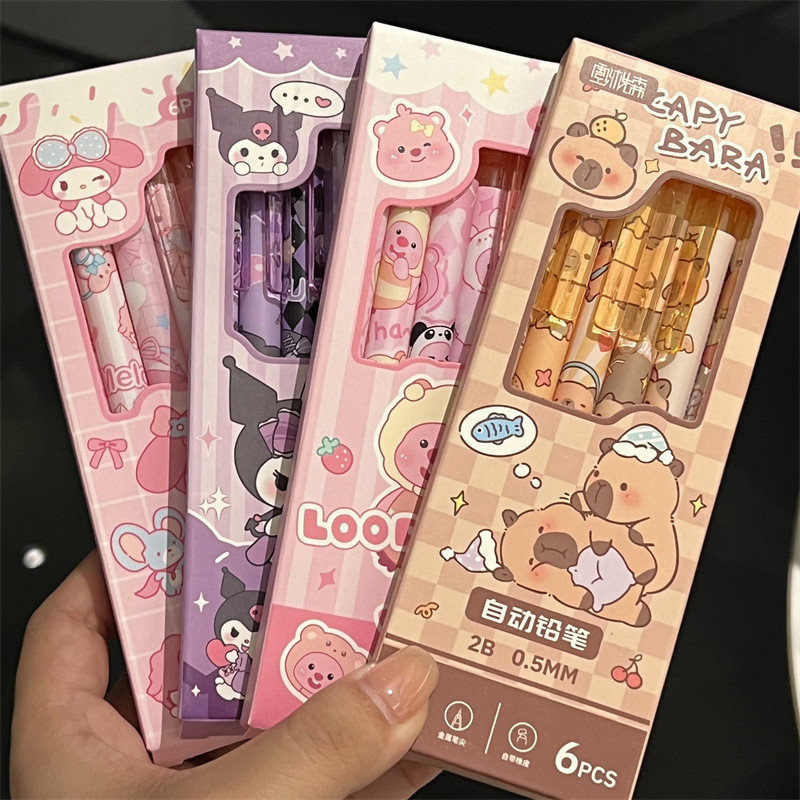 ดินสอกด คาปิบาระน่ารักนักเรียนชั้นประถมศึกษา 0.5 มูลค่าสูง 2ข นักบินอวกาศกดปากกาขายส่ง