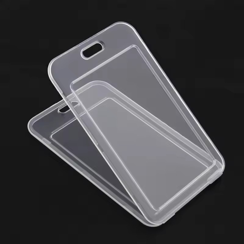 1/3/5 ชิ้น Dual-Sided Clear ID Card Protector - ฝาครอบแบบพับกันน้ําและกันฝุ่น, การออกแบบ Arc Ergonomic สําหรับใช้ในทุกวัน (11.2x7 ซม.)