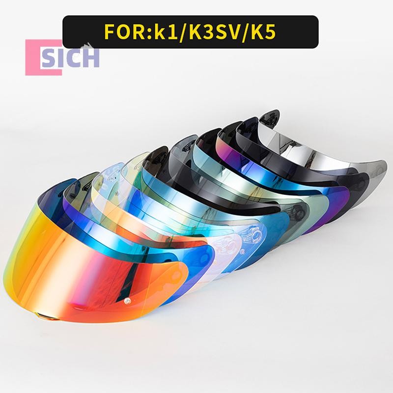 [Sich] หมวกกันน็อคVisorสําหรับAGV K1 K3SV K5 หมวกกันน็อครถจักรยานยนต์แว่นตาหมวกกันน็อคมอเตอร์ไซค์เลนส์เปลี่ยนสีNight Vision Visorเลนส์ใหม่