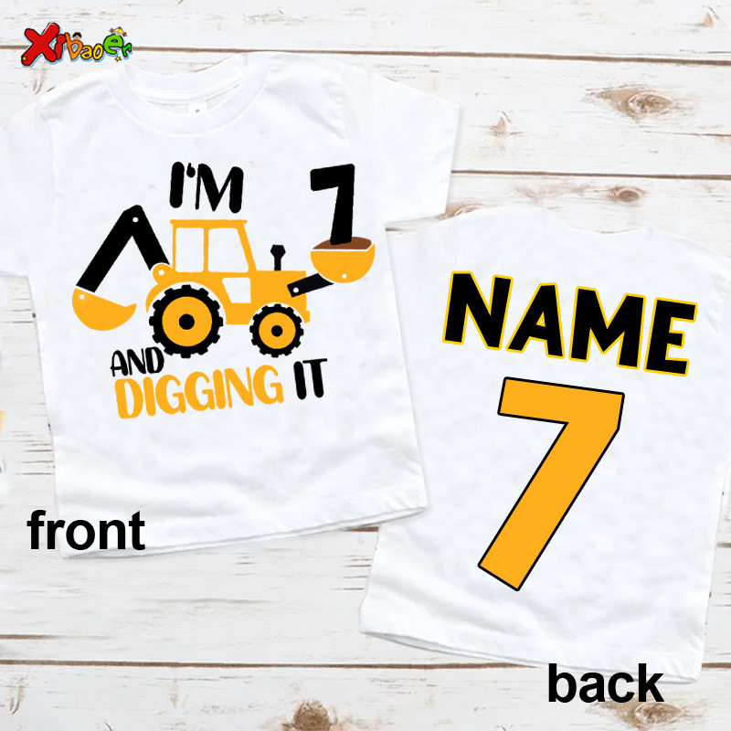 เสื้อวันเกิดก่อสร้างเด็กชาย T เสื้อ Dump รถบรรทุกเสื้อวันเกิดรถขุดเสื้อวันเกิดเด็กวัยหัดเดินเด็กทารก 3rd วันเกิด Im 4 ราคา ถูกที่สุด ดีลบีเคเค แกลเลอรีภาพที่ 8