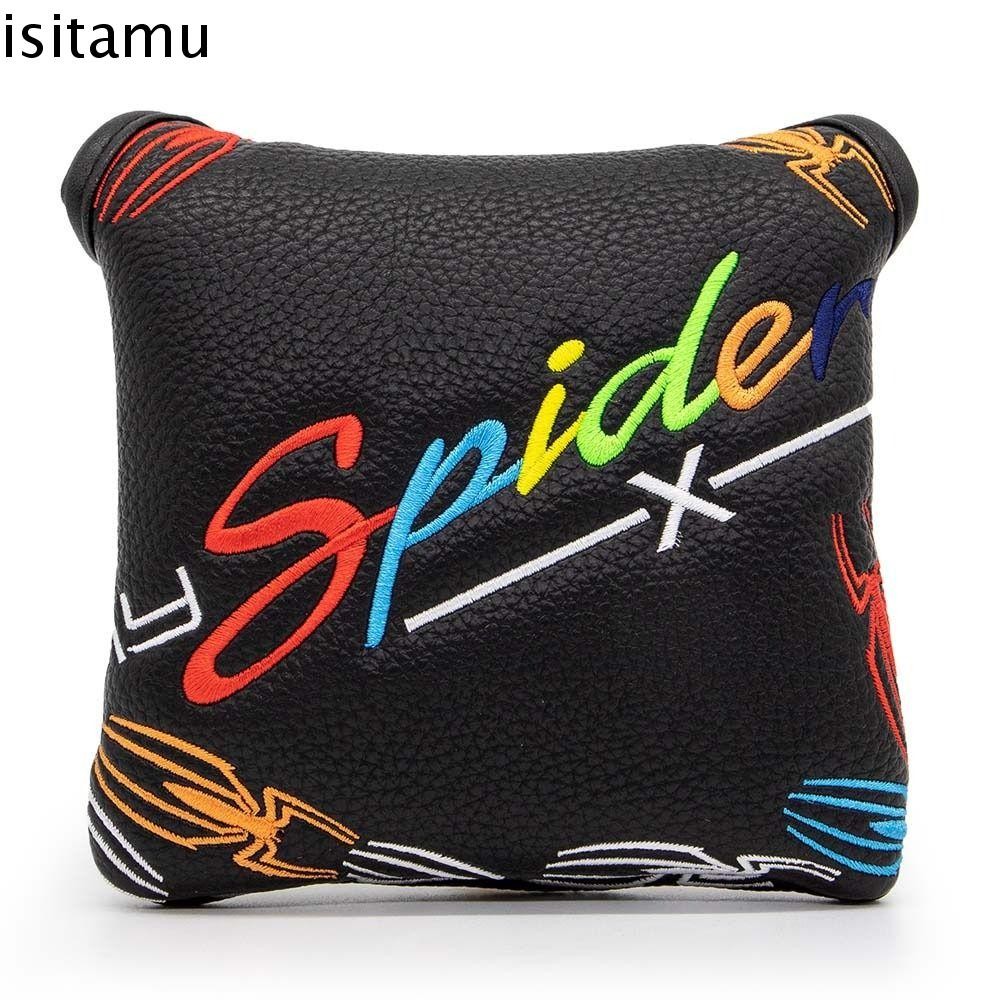 Isitaft Spider Golf Head Cover ฝาครอบป้องกัน Wedge Cover Protector Case กีฬากอล์ฟพัตเตอร์กอล์ฟฝาครอบ Spider เย็บปักถักร้อยอุปกรณ์การฝึกอบรมกอล์ฟกอล์ฟคลับ