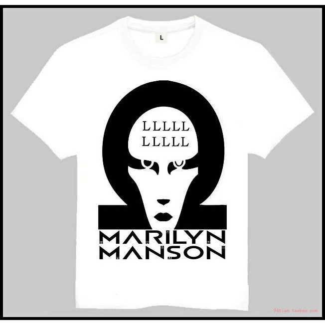 เสื้อยืด พิมพ์ลาย Marilyn Manson สไตล์ยุโรป อเมริกัน DIY
