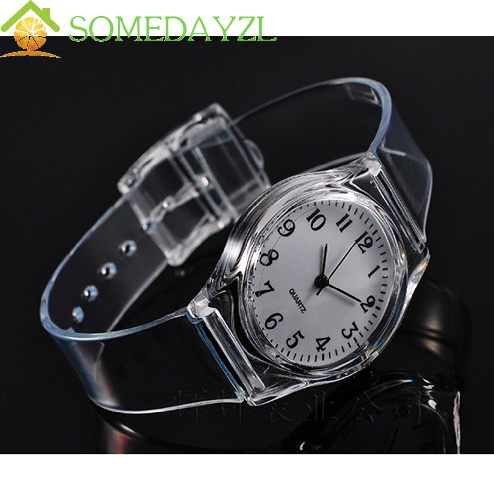 Somedayzl สายนาฬิกาข้อมือ กีฬา ใส ผู้หญิง PVC แฟชั่น อะนาล็อก ควอตซ์