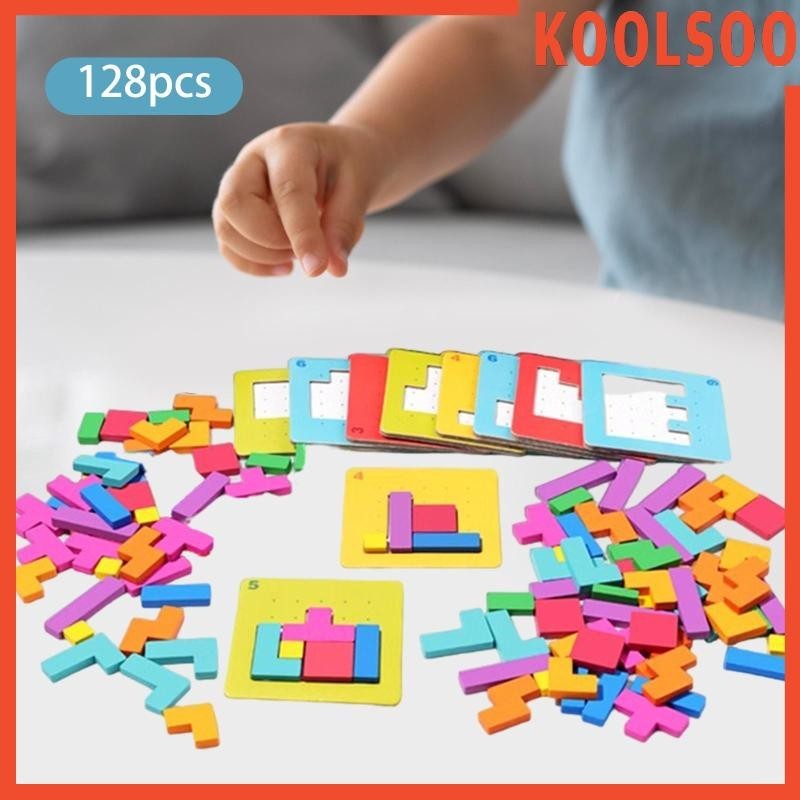 [Koolsoo] บล็อคไม้ปริศนา รูปแทนแกรม สีสันสดใส ของขวัญสําหรับเด็ก
