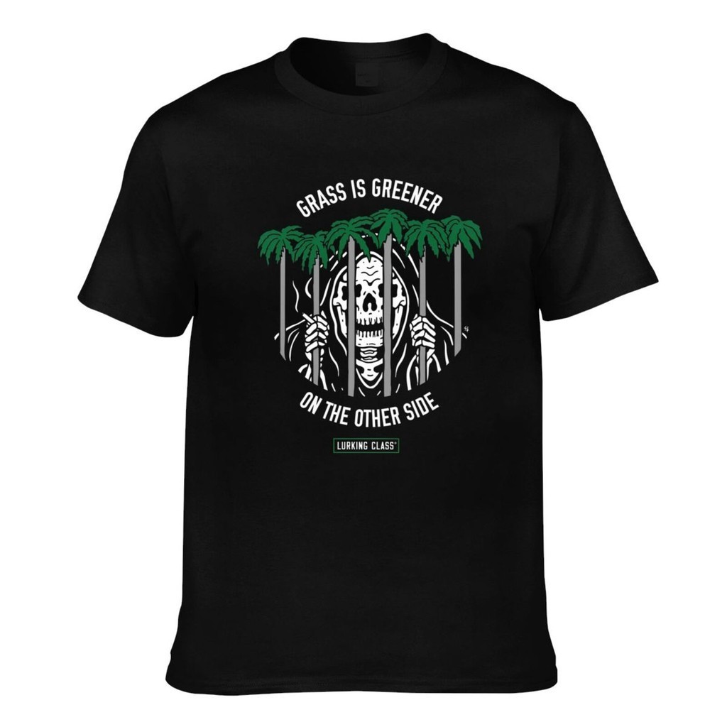 Lurking Class By Sketchy Tank Grass Is Greener สวมใส่สบายเสื้อยืดบุรุษสร้างสรรค์