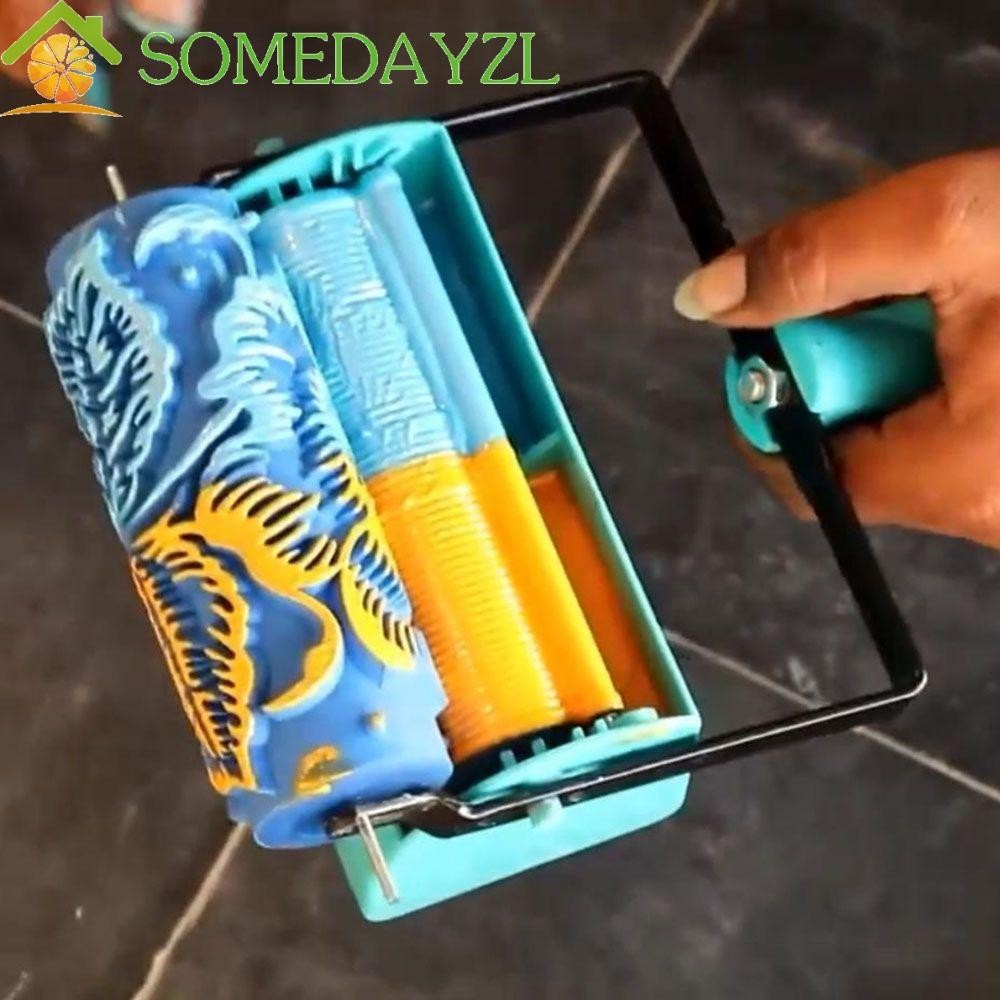 Somedayzl ลูกกลิ้งทาสีผนัง ลายดอกไม้ มีประโยชน์ DIY 1 ชิ้น