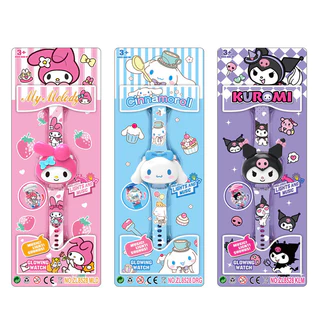 นาฬิกาข้อมืออิเล็กทรอนิกส์ ลายการ์ตูน kuromi melody Cinnamoroll Ultraman แบบเรืองแสง เหมาะกับของขวัญ สําหรับเด็กอนุบาล