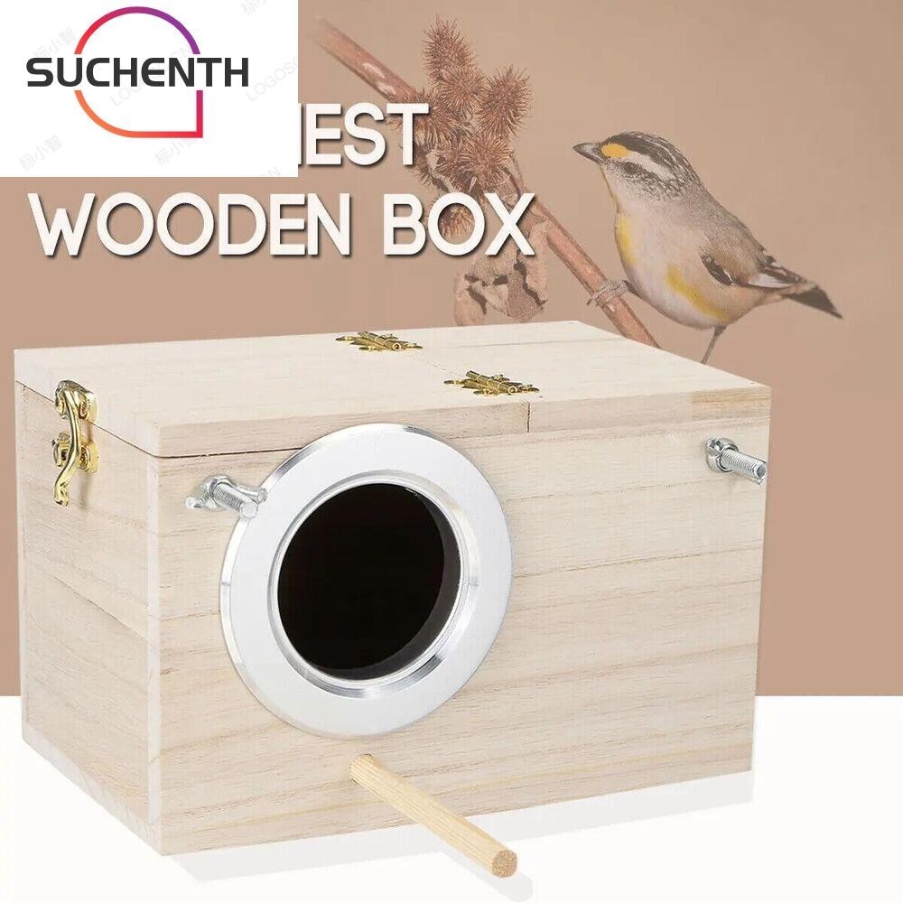 Suchenth กล่องเพาะพันธุ์นก Budgie Wood Lovebirds Finch Nesting House