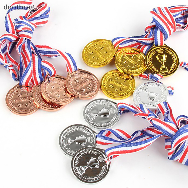 [dnotbrag] เหรียญรางวัล เกมกีฬา พลาสติก กลิตเตอร์ สีทอง สําหรับเด็ก 10 ชิ้น [พร้อมส่ง]