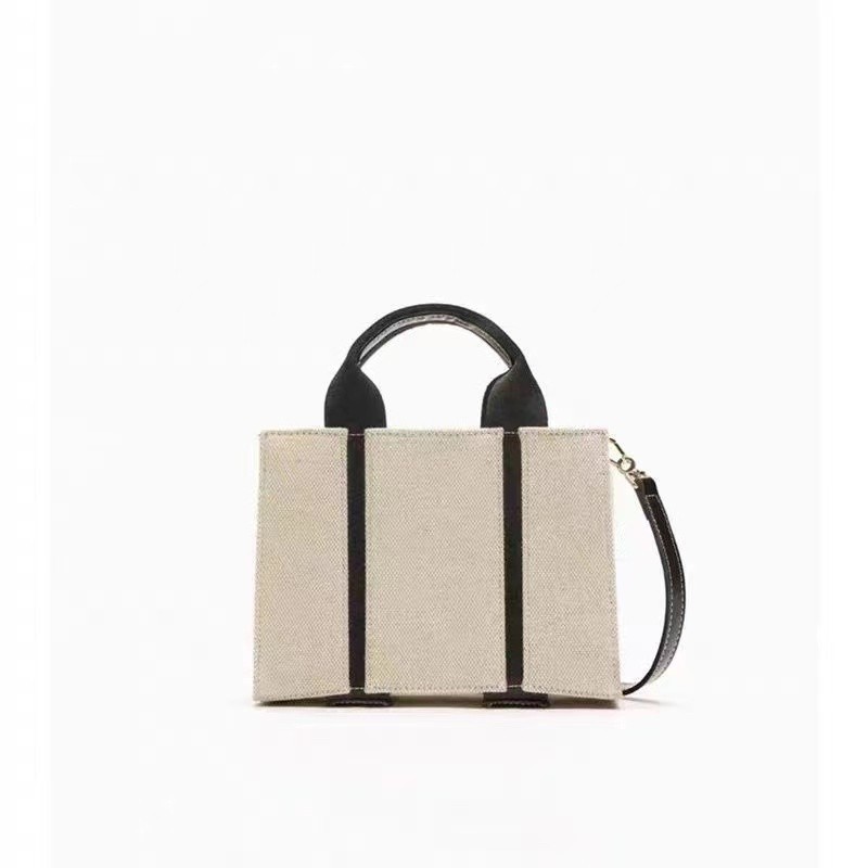 Zara ใหม่ กระเป๋าสะพายไหล่ ผ้าแคนวาส ลําลอง สําหรับสตรี 2024999999-0422