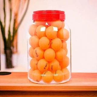 ⭐️ขายปลีก/ส่ง⭐️ลูกปิงปอง 1 ชุด 60 ลูก พร้อมโหลพลาสติกใส่ ปิงปองสีส้ม/สีขาว #T-0002