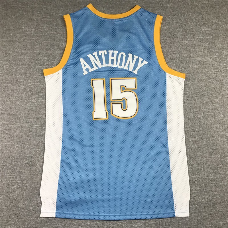 Nba jersey Denver Nuggets No.15 Anthony retro bule เสื้อกีฬาเสื้อบาสเก็ตบอล