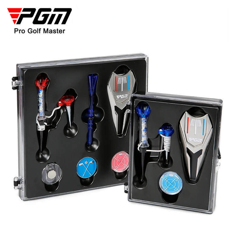 Pgm ชุดอุปกรณ์เสริมกอล์ฟ มาร์กหมวก คลิปแม่เหล็ก ที่ตั้งลูกกอล์ฟ ส้อมสีเขียว กล่องของขวัญ