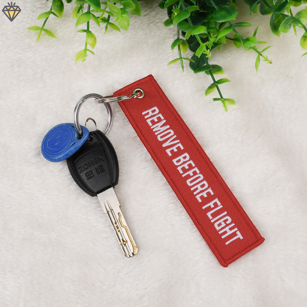พวงกุญแจปัก REMOVE BEFORE FLIGHT พวงกุญแจที่ระลึก TCH