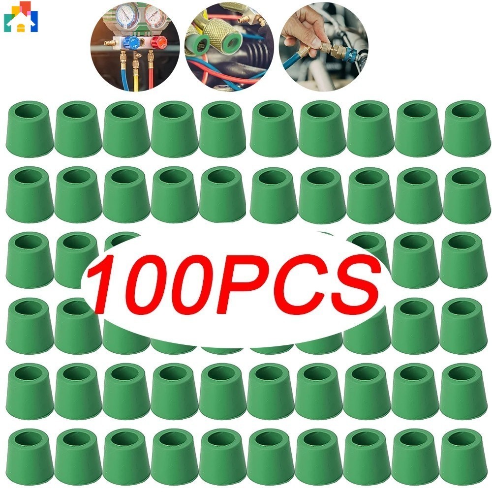 50/100 ชิ ้ นสีเขียวเครื ่ องปรับอากาศ 1/4''สายชาร ์ จวาล ์ วปะเก ็ น Manifold ซ ่ อมซีลชุดเปลี ่ ยนอุปกรณ ์ เสริมในรถยนต ์
