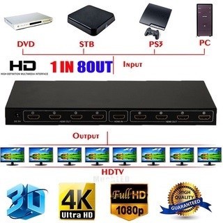 8 พอร์ต HDTV Splitter Audio Video 4K สําหรับ HD HDTV 3D DVD