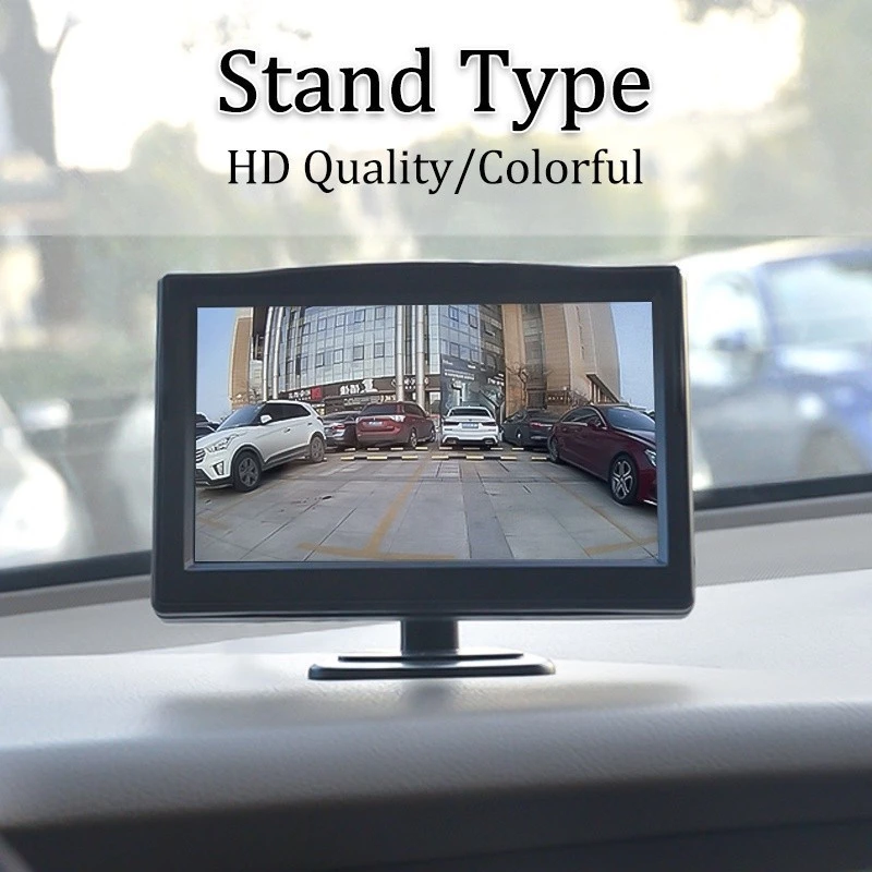 COD มอนิเตอร์รถยนต์ 5 นิ้ว TFT LCD 5 นิ้ว HD ดิจิทัล 16:9 หน้าจอ 800*480 อินพุตวิดีโอ 2 ทาง สําหรับกล้องมองหลัง DVD VCD thumbnail 3