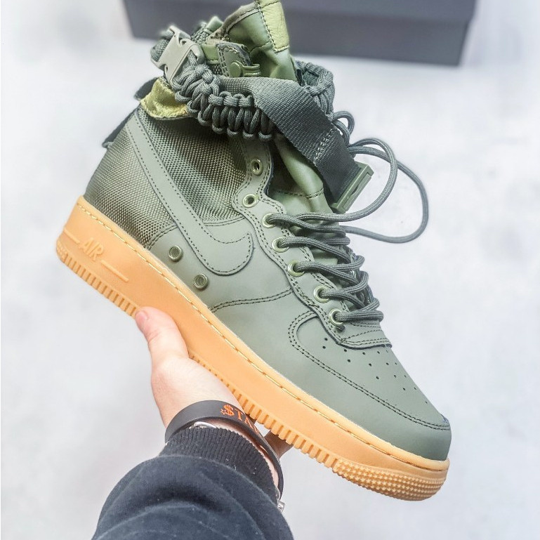 Nike Special Forces Air Force 1 Dark Green High-Top รองเท ้ าผ ้ าใบลําลอง